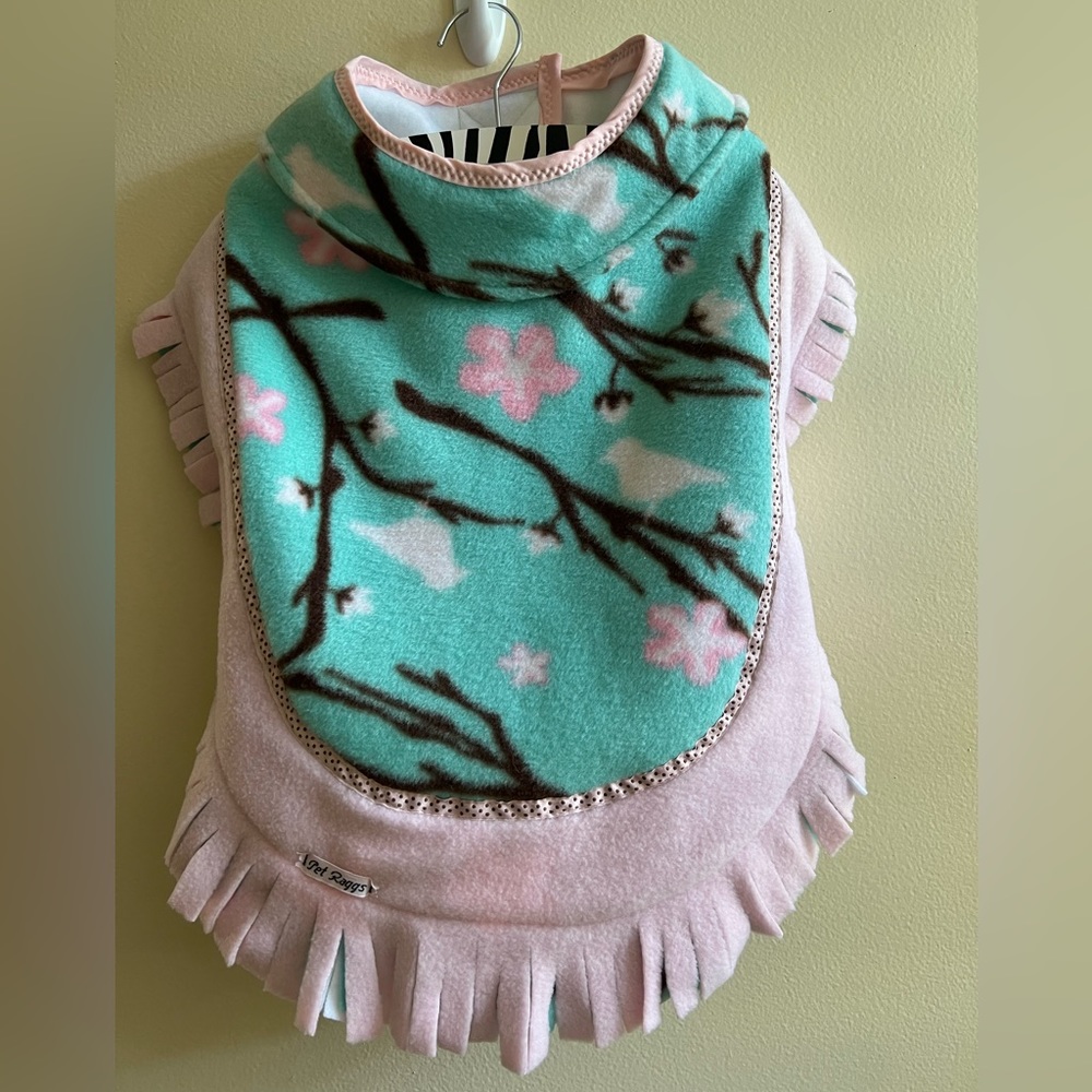 Designer Handmade Fleece Jacket with Collar.